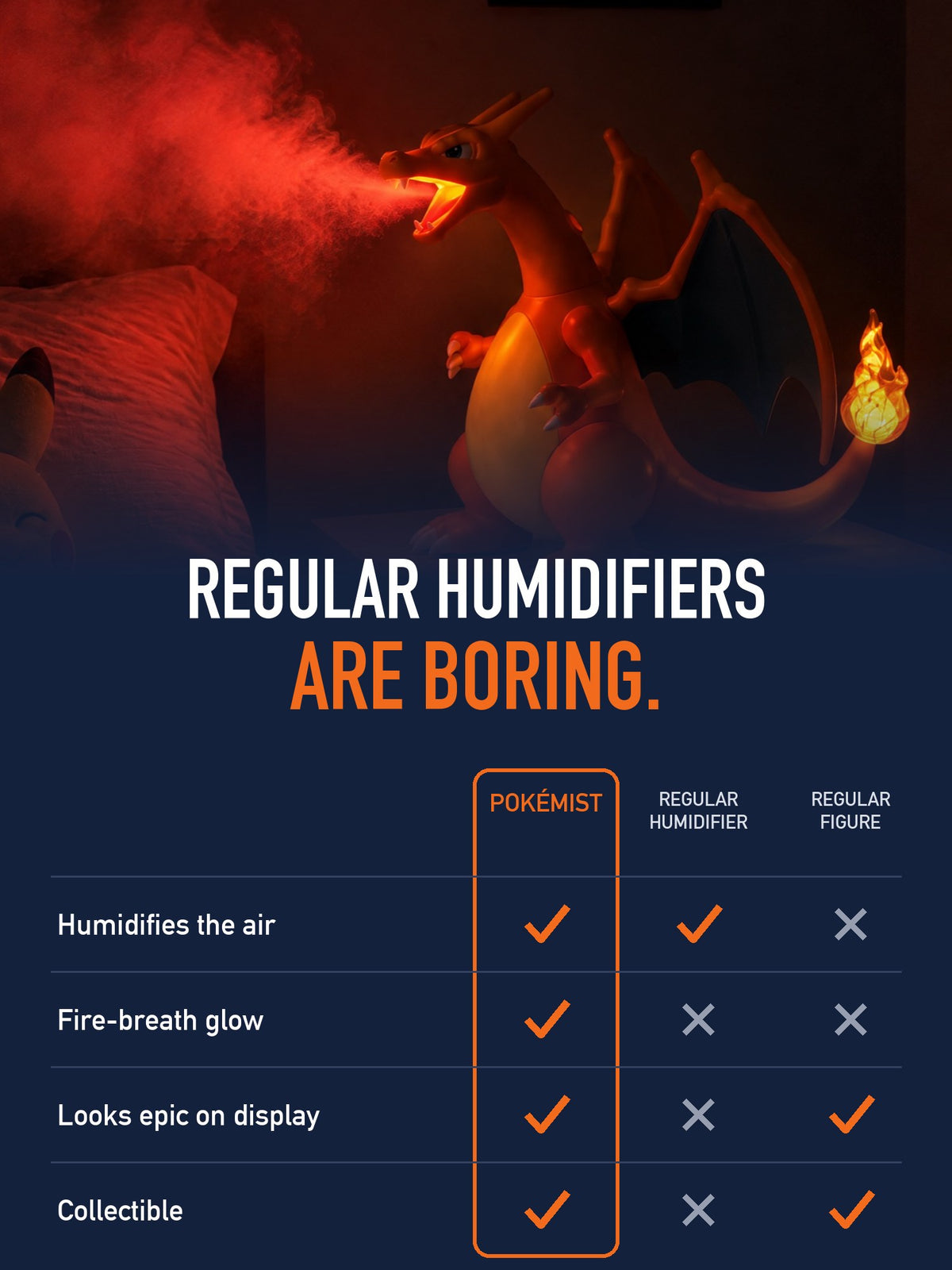 POKÉMIST vs regular humidifier vs regular figure comparison